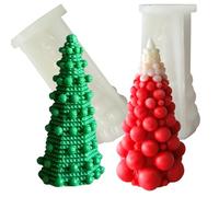 2 Pezzi Stampo Candela Stampi in Silicone,Albero di Natale Stampo Candela,3D Forma di Albero di Natale Stampo per Candele in Silicone per Realizzare Candele,Saponi, Aromaterapia Regali di Natale