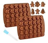 2 Pezzi Stampo Cioccolato Silicone,Stampi Silicone Natale, Stampi Cioccolatini,stampi in silicone per caramelle,per torte al cioccolato fai da te,Biscotti,Caramelle,Stampi 3D