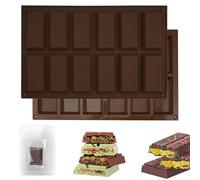 2 Pezzi Stampo Cioccolato Tavoletta,12 Cavità Stampo per Cioccolato in Silicone,Stampi Cioccolatini Antiaderente con Sacchetto,Stampi per Cioccolato Senza BPA,Forma per Cioccolato in Silicone per DIY