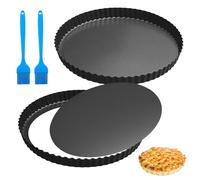 2 Pezzi Stampo Crostata Fondo Amovibile 28 cm, Teglia per Crostata, Stampo Furbo per Crostata Morbida, Teglia Crostata, Stampo per Crostata, Tortiera per Crostata