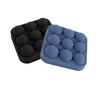 2 Pezzi Stampo Cubetti Ghiaccio Calcio in Silicone, 9 Cavità | Riutilizzabile, Facile Rilascio, Resiste a Congelamento e Forno, per Cocktail e Bevande, Stile Partita