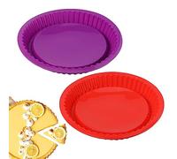 2 Pezzi Stampo Furbo per Crostate Tondo in Silicone Riutilizzabili Torta Stampo Antiaderente per Crostatine e Pancakes 26cm