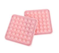 2 Pezzi Stampo Ghiaccio Mini Rotondo in Silicone con Coperchio Rosa | Vassoio Creativo per Ghiaccio, Uso Domestico, Operazione Semplice, Forma Tonda, Design Moda