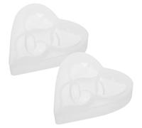 2 Pezzi Stampo in Silicone a Cuore per Resina, 3 Cavità, Bianco | Silicone Riutilizzabile, Superficie Liscia e Lucida, per Colata di Sapone, Gesso e Lavori Creativi