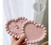 2 pezzi Stampo in silicone a forma di cuore con bordo a bolle, design con bordo in perle 3D, stampo per vassoio di gioielli fai-da-te in resina Tagli UnicaSilicone