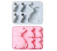 2 Pezzi Stampo in Silicone Coniglio Pasquale per Cioccolato e Dolci | Facile Sformatura, Adatto al Microonde, Superficie Liscia Antiaderente, per Pasticceri e Amanti della Cucina