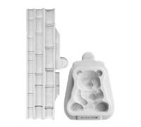 2 Pezzi Stampo in Silicone Panda 3d Bianco Resistente al Calore | Motivo Realistico Panda e Bambù, per Zucchero, Resina e Gesso Profumato