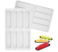 2 Pezzi Stampo in Silicone per Barrette Energetiche Con 8 Griglie, Stampo Rettangolare per Dolci, Cereali, Cioccolato, Torte