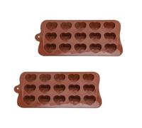 2 Pezzi Stampo in Silicone per Cioccolato, Cuori Marroni Antiaderente | Facile Sformatura, Pulizia Rapida, Cavità Multiple, per Dessert, Cubetti di Ghiaccio, Biscotti Colore Casuale