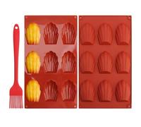 2 Pezzi Stampo Madeleines - 9 Cavità Stampi per Madeleines in Silicone, Stampo per Madeleine a Forma di Conchiglia, Stampo Madeleine Antiaderente per Biscotti, Pasticceria, Caramelle, Cioccolato