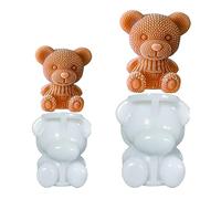 2 Pezzi Stampo Orso 3D, Stampi Per Orsi Di Ghiaccio, Stampi in Silicone Orso 3D, Stampi per Cubetti di Ghiaccio 3D Bear, Stampo per Cubetti Ghiaccio per Orsi 3D, per Caffè Freddo, tè al Latte