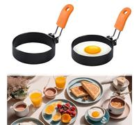2 Pezzi Stampo Pancake,Anello per Uova,Stampo per Uova Fritte,Stampo per Pancake Piastra,Padella per Pancake in Silicone,Stampo per Omelette,Accessori per Cucina,Padella Per Frittata,Stampi Pancake
