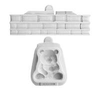 2 Pezzi Stampo Panda in Silicone Bianco, 3d Realistico | Morbido e Flessibile, Rilascio Facile, per Cioccolato, Fondant, Gesso e Resina