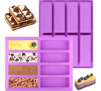 2 Pezzi Stampo per Barrette Da Forno Stampo Rettangolare in Silicone Con 8 Cavit