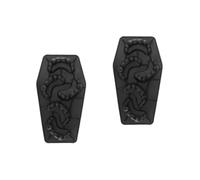 2 Pezzi Stampo per Cubetti di Ghiaccio a Denti Halloween in Gomma Nera | Design a 5 Cavità, Forma Zanne da Vampiro, per Gelatina e Caramelle, Pulizia Facile