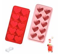 2 Pezzi Stampo per Cubetti di Ghiaccio a Forma di Cuore Vassoio Cubetti Ghiaccio a Forma Cuore Senza BPA Stampi in Silicone a Forma di Cuori per Birra,Cocktail,Whisky,Cioccolato