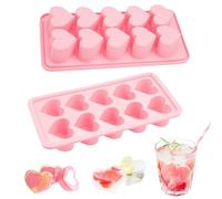 2 Pezzi Stampo per Cubetti di Ghiaccio a Forma di Cuore,Vassoio per Cubetti di Ghiaccio in Silicone,Ghiaccio Stampo Cuore Silicone,Stampi per Cubetti Ghiaccio Senza BPA per Whisky,Cocktails,Succhi
