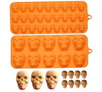 2 pezzi stampo per cubetti di ghiaccio con teschio in silicone 10 e 27 cavità stampo per cioccolato con teschio per cubetti di ghiaccio di gelatina gommosa biscotti 3D cupcakes caramelle decoraz