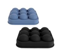 2 Pezzi Stampo per Cubetti Ghiaccio Calcio in Silicone, 9 Cavità | Facile da Sformare, Riutilizzabile, per Serate Partita e Bevande Fredde, Forma a Palla