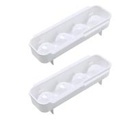 2 Pezzi Stampo per Ghiaccio a Forma di Palla Bianco in Plastica | Facile da Riempire e Pulire, Non Si Ribalta nel Congelatore, Forma Rotonda, Uso Cucina