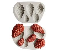 2 Pezzi Stampo per Pigna in Silicone - Stampi per Resina, Muffin, Frutta 3D, Fondant, Torta, Candele - Decorazione Fai Da Te Bakeware