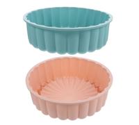 2 Pezzi Stampo per Torta Charlotte in Silicone Rotondo da 8 Pollici | Riutilizzabile, Resistente alle Alte Temperature, Cottura Uniforme, per Cheesecake, Crostate e Dolci Vari