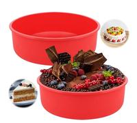 2 Pezzi Stampo per Torte Silicone, Stampo in Silicone per Dolci, Rotonda Tortiera, Antiaderenti e Rilascio Rapido Tortiera per Torta, Stampo Torta per Torte a Strati, Formaggio, Torte Arcobaleno