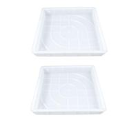 2 Pezzi Stampo Plastico in Cemento Bianco, Riutilizzabile | PP Plastico, Linee Regolari e Sgancio Rapido, per Vialetti e Pietre Decorative Fai da Te