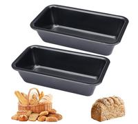 2 Pezzi Stampo Plumcake Piccoli 15.5x8.5x4 cm, Teglia per Pane in Acciaio al Carbonio Antiaderente, Stampo per Pane in Cassetta, Stampo per Plumcake Rettangolare, per Torte e Pane (Grigio)
