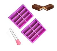 2 Pezzi Stampo Rettangolare Silicone,Cioccolato Cereali Muesli Barrette Energetiche Stampo 8 Cavità Rettangolo Grande Teglia da Forno in Silicone per Burro Muffin Brownie Pane di Mais Cheesecake