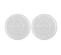 2 Pezzi Stampo Rotondo in Silicone per Vassoio Dessert e Frutta DIY | Trasparenza Alta, Flessibile e Facile da Pulire, per Bevande Creative, per Perline, Bianco