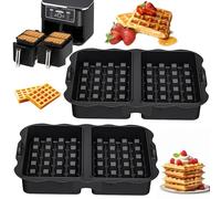 2 Pezzi Stampo Silicone Waffle per Ninja AF400EU AF451EU SL400EU, Teglia Accessori per Friggitrice ad Aria, Stampi in Waffle Pirottini Silicone per Dolci,3cm Profondità Grande Capacità Riutilizzabile