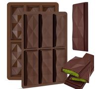 2 Pezzi Stampo Tavoletta Cioccolato Forma Rhombo Dubai In Silicone Profondo,Stampi Silicone Barretta Cioccolato Piccolo Riutilizzabili per Riempire Cioccolatini Dolci Biscotti Antiaderente