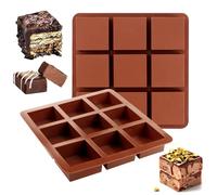 2 Pezzi Stampo Tavoletta per Cioccolato Dubai, 9 Cavità Stampi per Cioccolato in Silicone, Antiaderenti Stampo Quadrato Silicone profondo, per DIY Cioccolatini, Caramelle