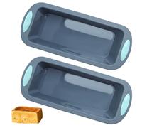 2 Pezzi Stampo Torta Silicone Plumcake Antiaderente Friggitrice Ad Aria | Stampi per stampo plumcake antiaderente Riutilizzabile Silicone Rettangolare per Pane, Pasticceria (27.5 x 12.5 x 6,3 cm)