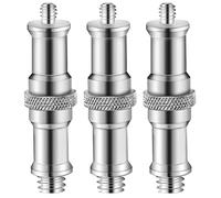 2 pezzi standard 1/4 a 3/8 pollici metallo maschio convertitore filettato vite adattatore Spigot Stud per Studio Light Stand, Hotshoe/Coldshoe, testa a sfera, ricevitore flash wireless, trigger