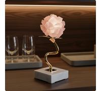 2 Pezzi Statua Decorativa in Cristallo Rosa Effetto Lusso Leggero per Mobile