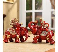 2 pezzi statue di elefante opera d'arte decorazioni da tavolo per il