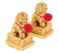 2 pezzi statue di leone mascotte cinese tradizionale cani Fu decorazione