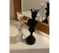 2 pezzi Statuette Re & Regina degli Scacchi, Coppia di Scacchi Neri & Bianchi, Adatte per Decorazione Casa & Ufficio, Regalo per Appassionati di Scacchi & Coppie, Ritorno a Scuola, Festa dell'Insegnan
