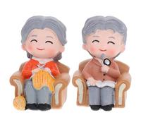 2 Pezzi Statuine Nonno e Nonna in Resina per Torte e Feste Anziani | Design Chic e Creativo, Colore Brillante, Non Sbiadisce Facilmente, per Tavoli Festa, Foto e Mensole