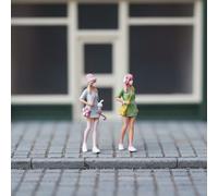 2 Pezzi Statuine Scala 1:64 Dettagli Realistici Figure Femminili in Scala 1:64