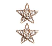 2 Pezzi Stella a Cinque Punte Decorativa in Rattan