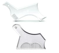 2 Pezzi | Stencil per Barba per Pizzetto, Basette, Collo, Baffi | Strumento per Styling della Barba | Stencil per Contorno Barba | Modello per Linea Barba