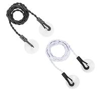 2 pezzi stendibiancheria da viaggio portatile con ganci e ventose stendibiancheria retrattili antiscivolo per camper al coperto vacanze in campeggio, Nero bianco