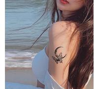 2 Pezzi Stile Ins Ragazzi Donne Braccio Clavicola Sexy Petto Mezzaluna Farfalla Adesivi Tatuaggio Temporaneo A Base Di Erbe Tatuaggio Finto Succo Semipermanente Durata 2 Settimane O Temporaneo