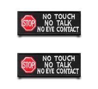 2 Pezzi Stop No Touch No Talk No Eye Contact Patch Cane Servizio Militare Divertente Ricamato Badge con Gancio & Loop Tattico Patch Appliques per Dog Harness Abbigliamento Borse Zaini Gilet Giacca