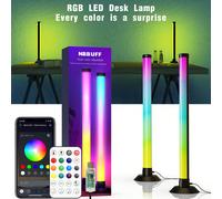 2 pezzi Strisce luminose RGB per computer, strisce luminose LED RGB IC smart con sincronizzazione musicale, controllo tramite app e telecomando, alimentate tramite USB, illuminazione ambientale, cambi