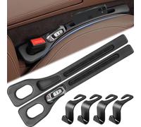 2 Pezzi Striscia per Il Seggiolino Auto,Tappo per Sedile Auto con 4 Ganci,Accessori Auto Interno Riempimento del Divario del Sedile Organizer per Spazio per Auto,SUV,Camion (Nero)