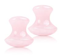 2 Pezzi Strumento per Gua Sha Massaggio a Forma di Fungo, Gua Sha Lenisce e Rilassa La Pelle, Pietra Naturale Guasha per Viso, Collo, Occhi (Rosa)